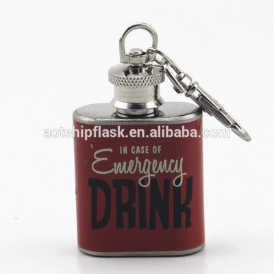 1oz mini hip flask stainless steel with handing hook